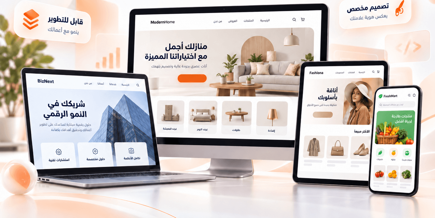 مواقع إلكترونية وأنظمة برمجية احترافية